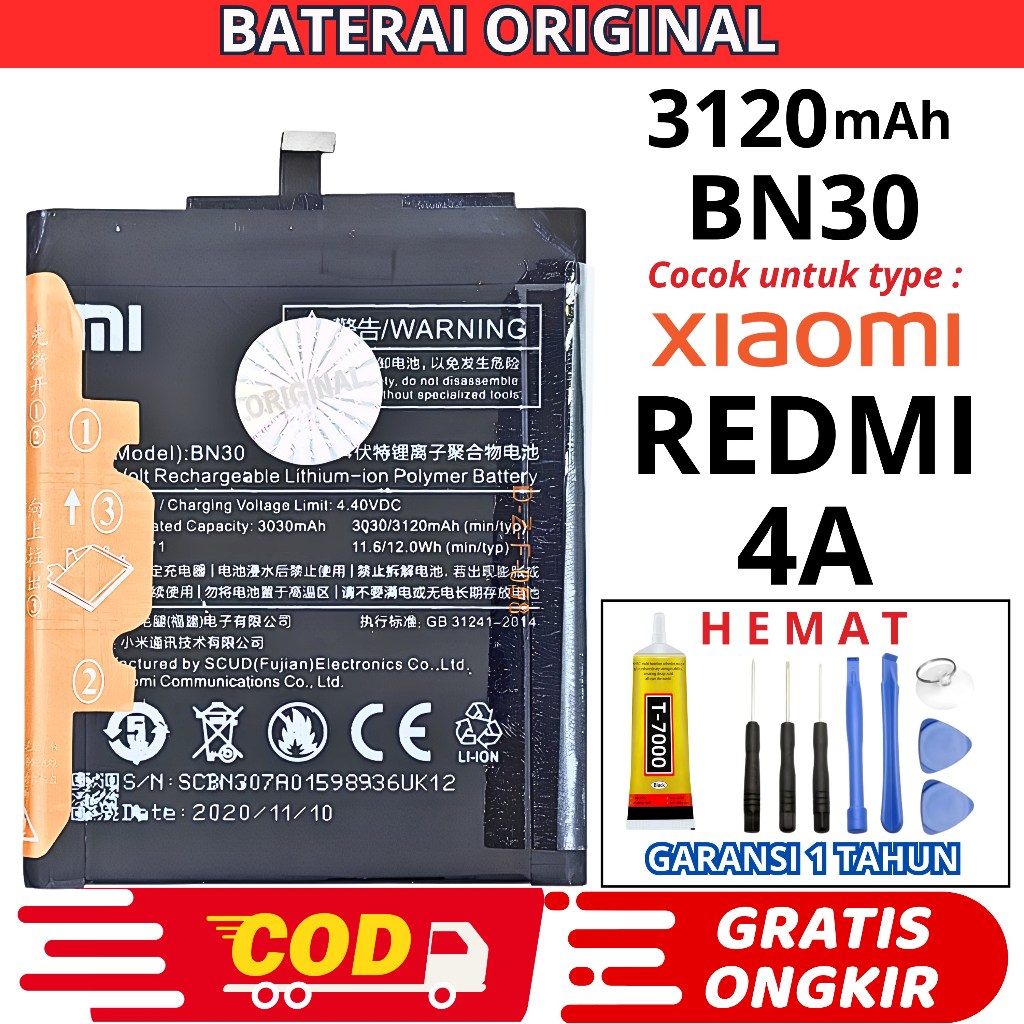 BATERAI XIAOMI REDMI 4A / BATERAI XIAOMI BN30