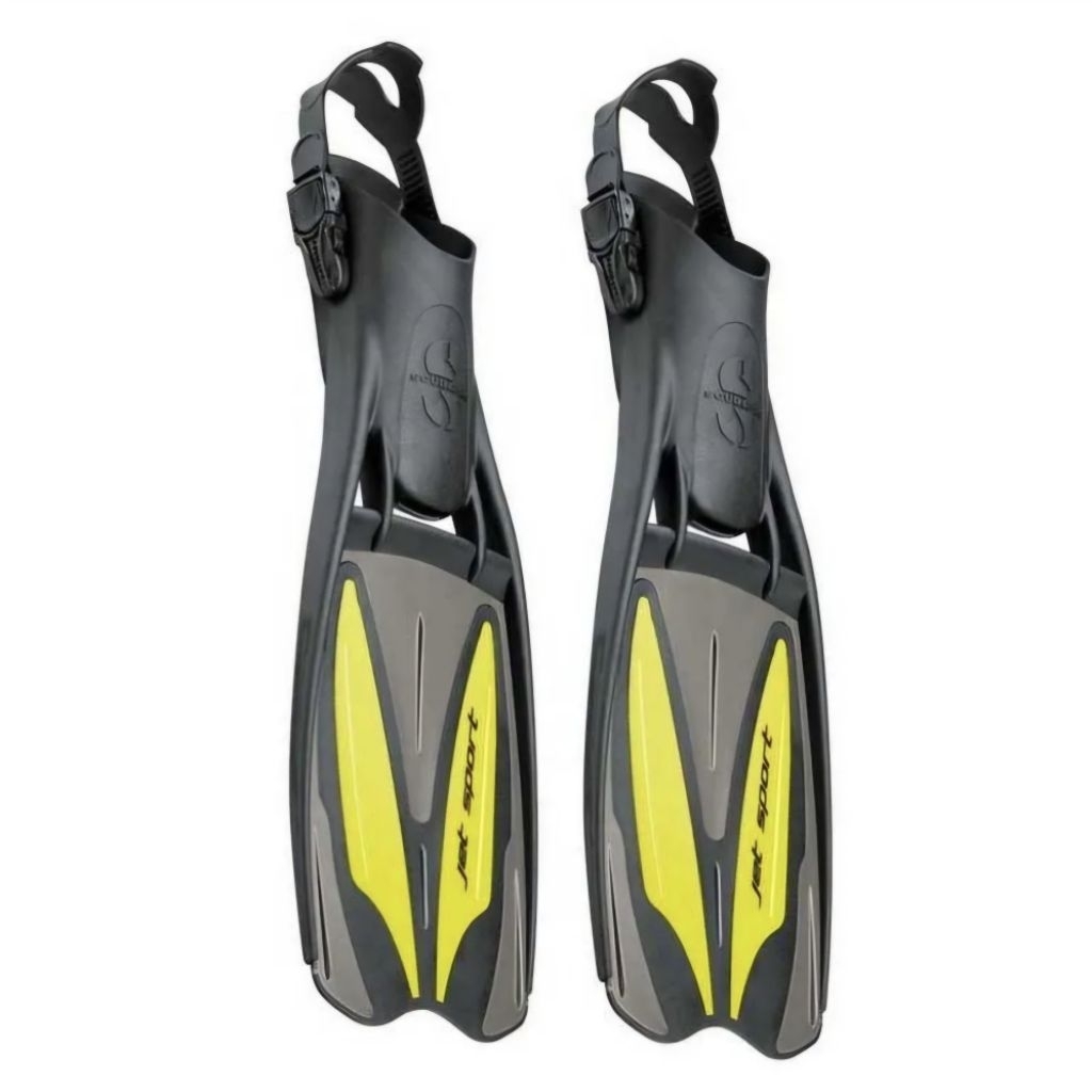 SCUBAPRO Fin Jet Sport Open Heels warna kuning size XS complete with bag (Preloved) / Fins Scuba Div