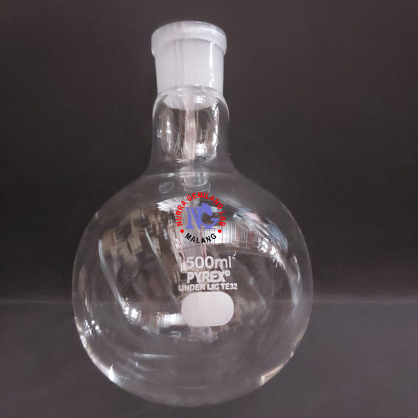 Boiling Flask 500 ml Pyrex Round Bottom | Labu Didih 500ml Alas Bulat | Glassware