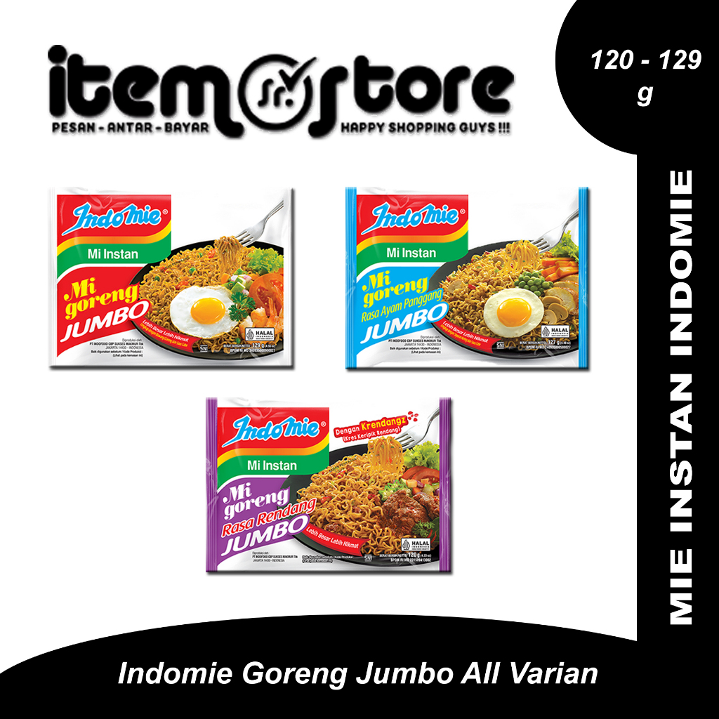 Mi Instan Indomie Goreng Jumbo Original | Indomie Goreng Jumbo Ayam Panggang | Indomie Goreng Jumbo 