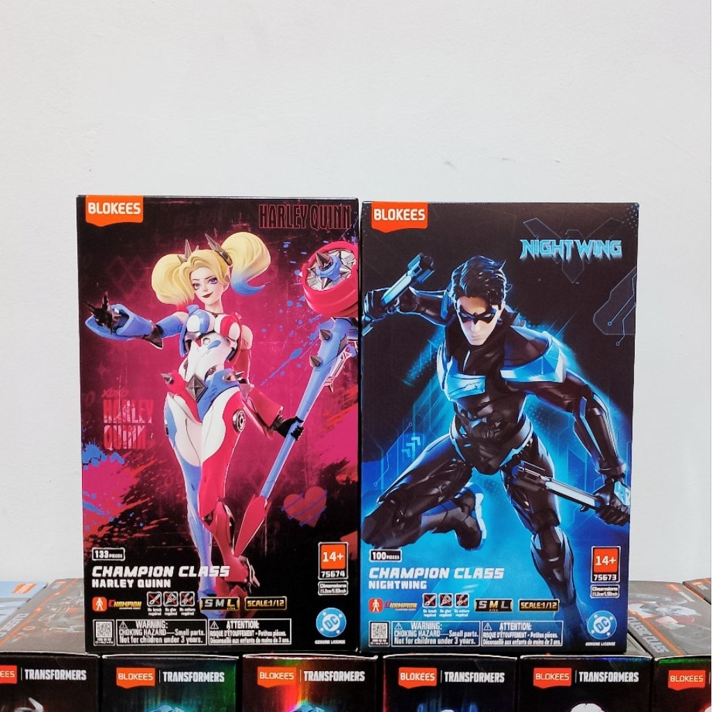 Blokees Figure Nightwing CC03 Dan Harley Quinn CC04 DC Champion Class Mainan Action Figure Model Kit