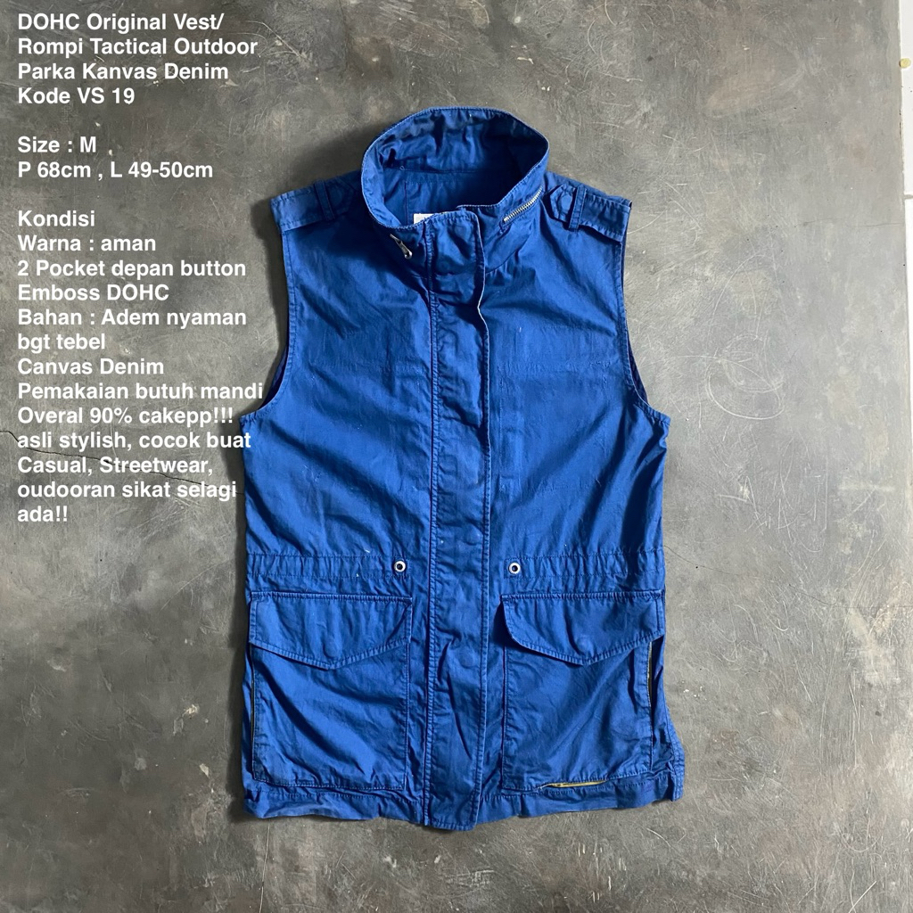 Vs 19 -  DOHC Original Vest/Rompi Tactical Outdoor Parka Kanvas Denim - Size M