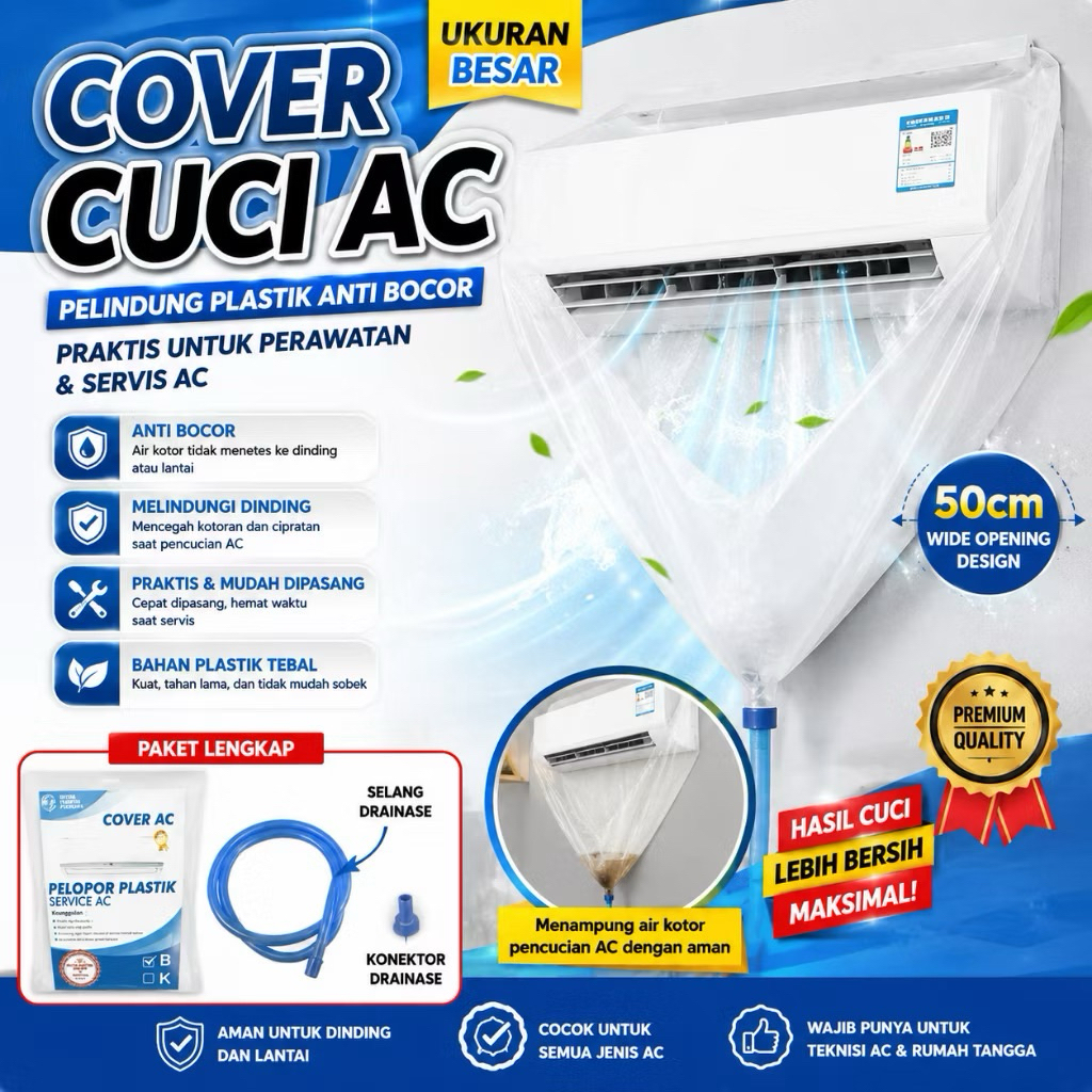 COVER-COVER CUCI AC UKURAN BESAR plastik untuk cuci AC