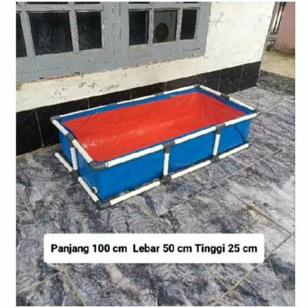 KOLAM IKAN TERPAL FULLSET RANGKA BAk Air SIAP PAKAI