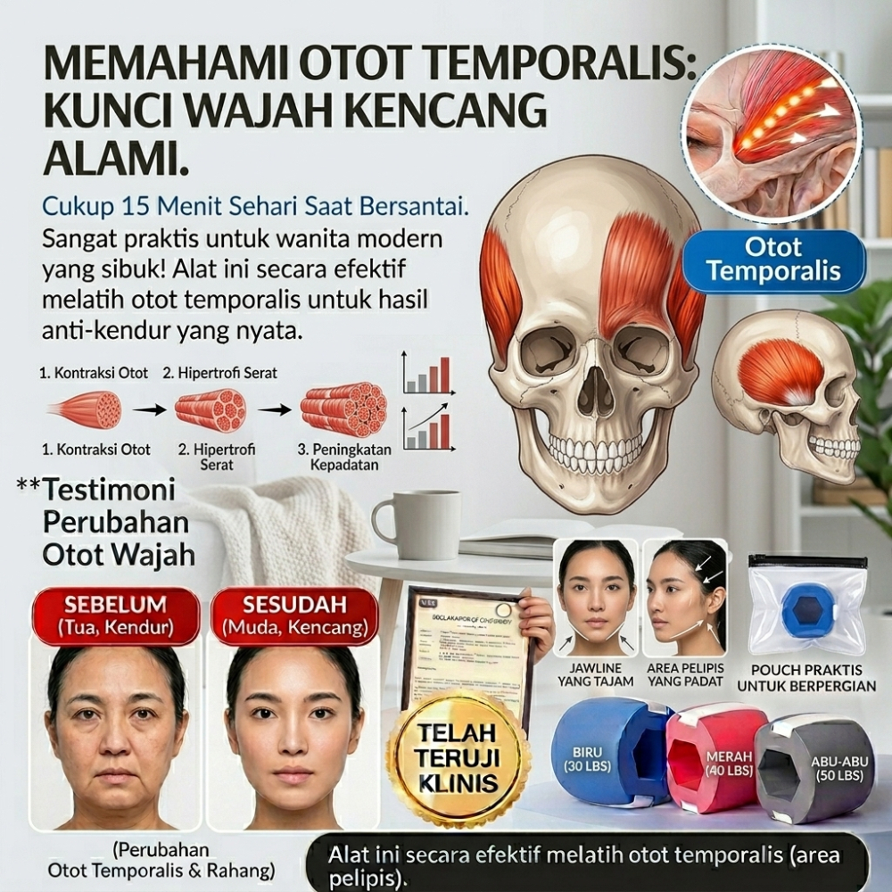 Alat Latihan Otot Pelipis Silikon Food Grade , Temporalis Trainer, Tools Pelangsing Pipi, Pembentuk 