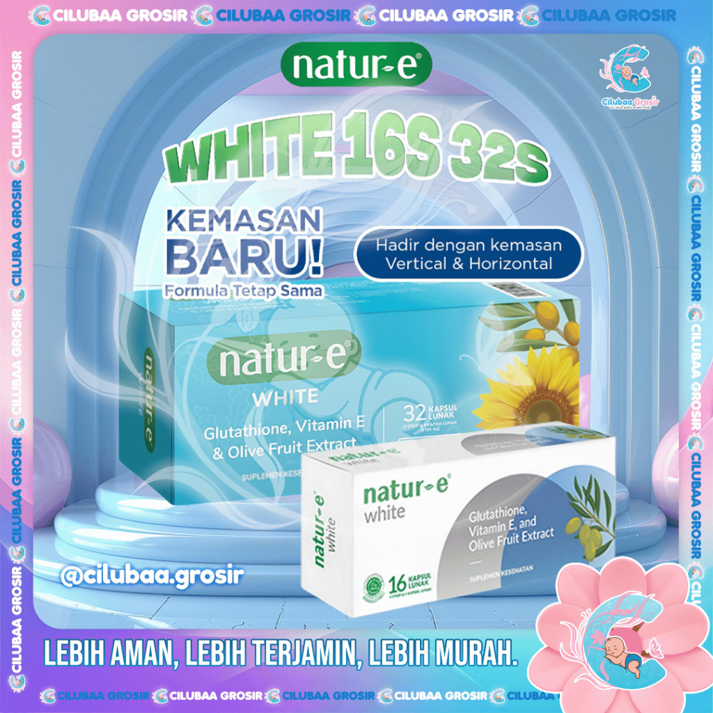 Natur-E White 16s 32s Glutathione Soft Capsule suplemen || vitamin || vitamine || Kapsul Putih Biru