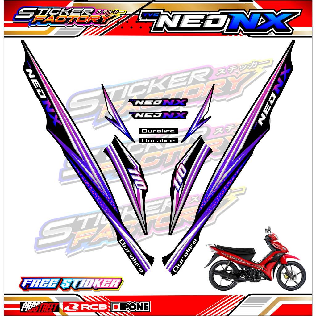 STRIPING VARIASI TVS NEO NX 110 / STICKER LIST VARIASI MOTOR  TVS NEO NX 110