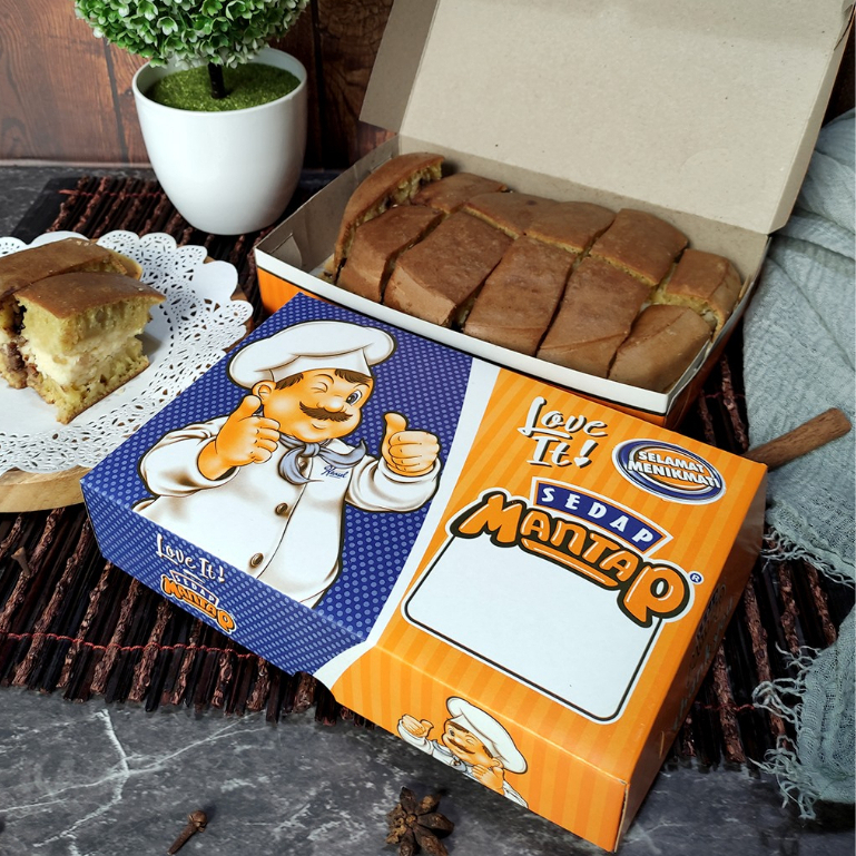 [SEDAP MANTAP 13,5] Box Kotak Dus Martabak Ukuran 13.5x21x4.3 cm / 13.5 x 21 cm