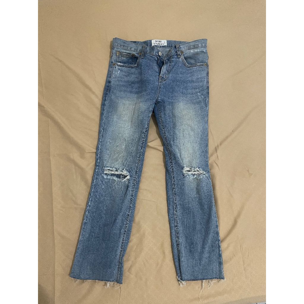 Acne Studio Blue Distressed / Ripped Jeans (Ankle Length)
