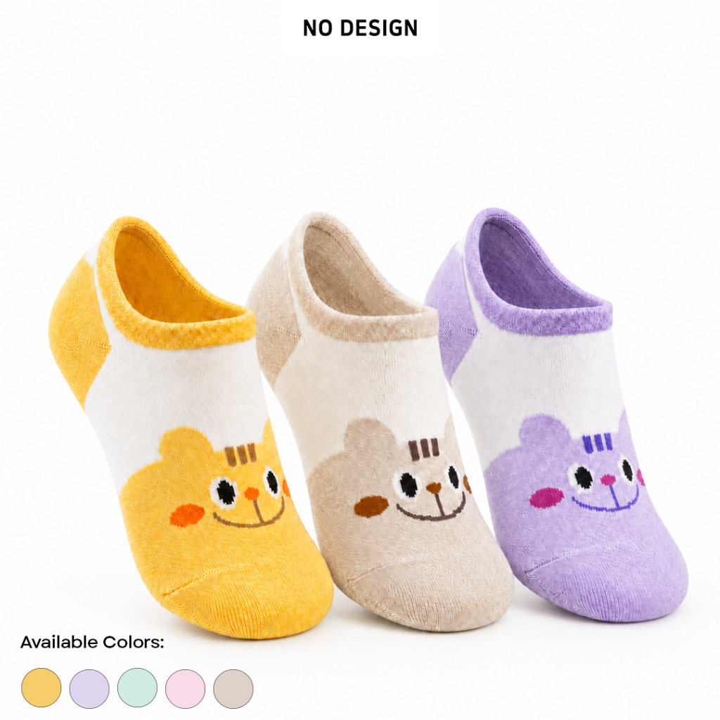 NO DESIGN Korean Socks Motif Tupai Squirrel Invisible Hidden Fake Socks