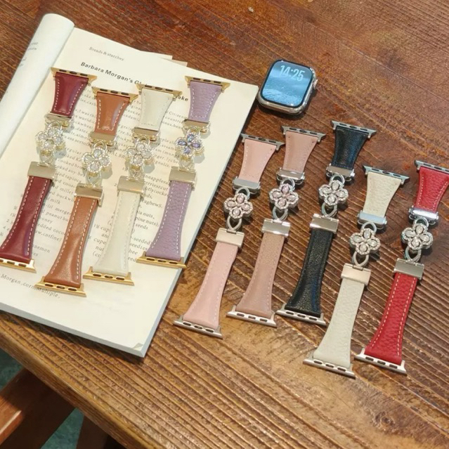 Strap tali jam Apple Watch Samsung Xiaomi Huawei GT 4 5 6 Fit 3 Mi band Pro 8 9 10 feminime clover s