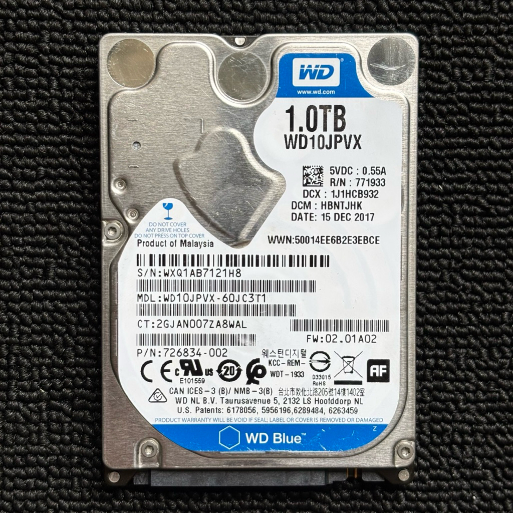 HARDDISK LAPTOP WD BLUE 1TB SENTINEL 100%