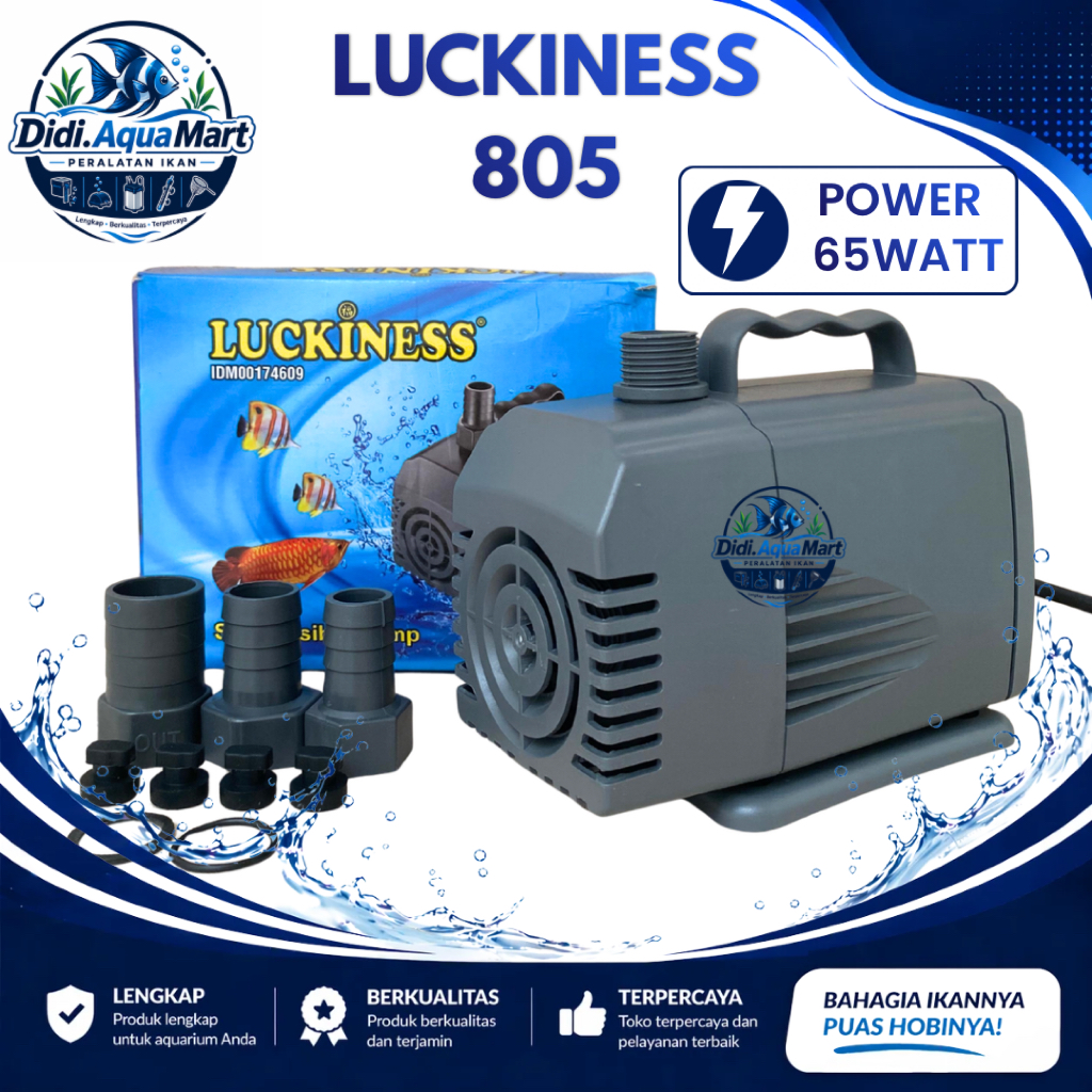 LUCKINESS 805 Mesin Pompa Celup Kolam Pompa Hidroponik Aquaponik 3000lph