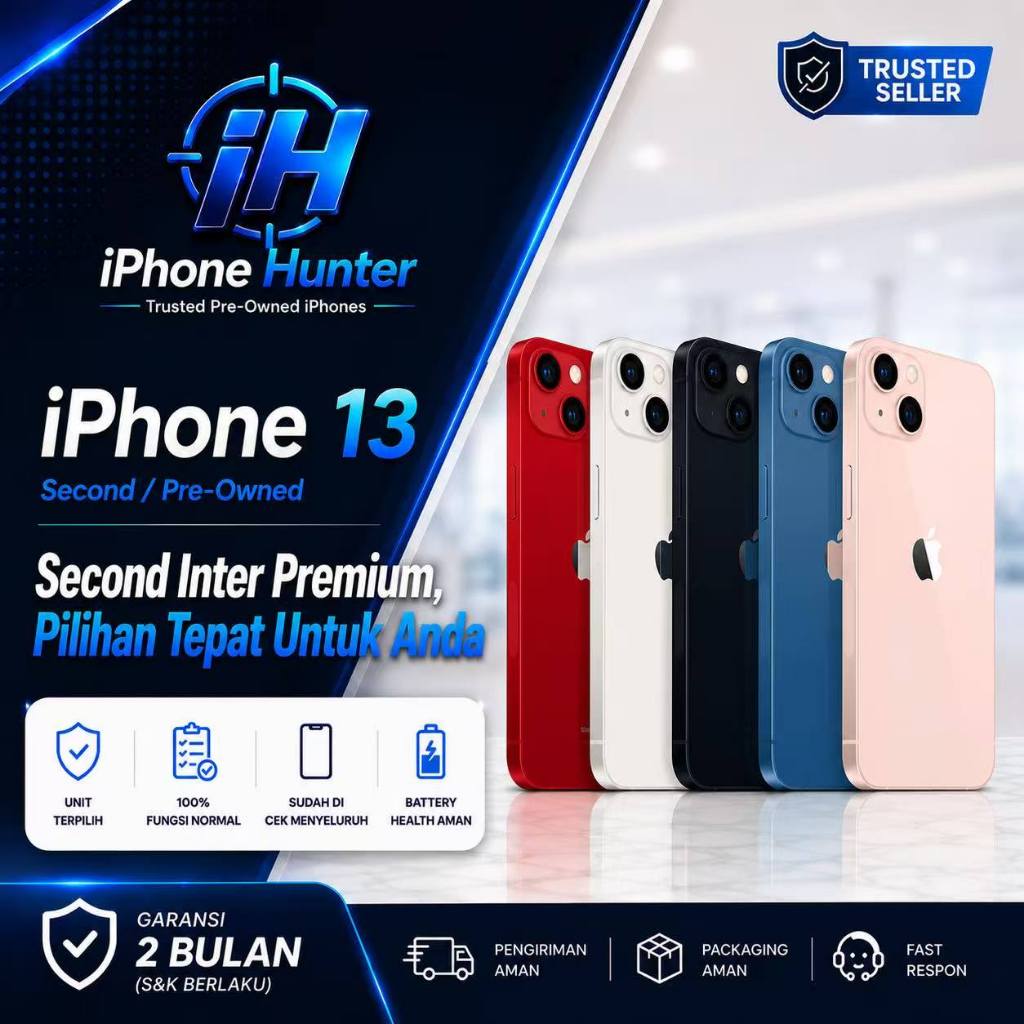 Bekas Inter  iPhone Second 13 128GB 256GB Ori NO Rekon NO Refurb Fisik Mulus Like New dan Bergaransi