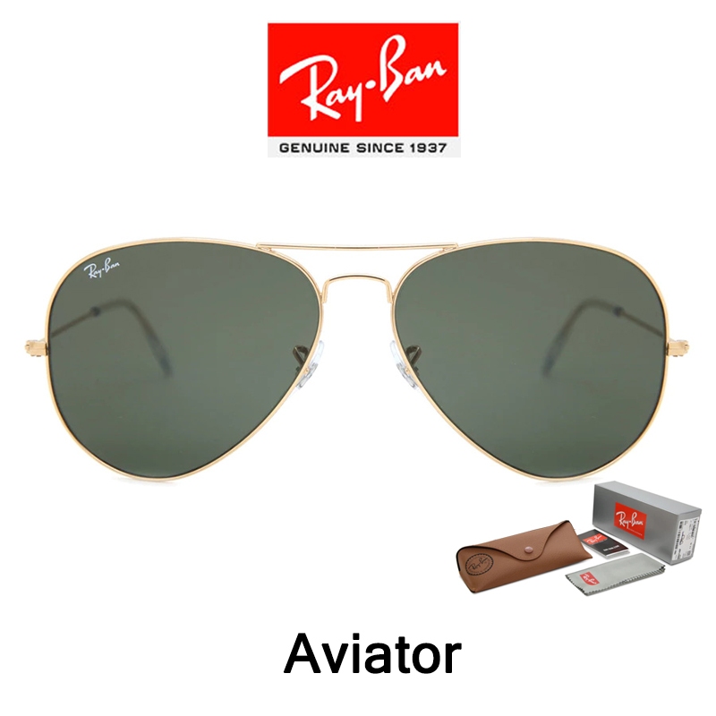 kacamata hitam Ray-Ban RB3025 AVIATOR CLASSIC sunglasses lensa kaca pria dan wanita Original