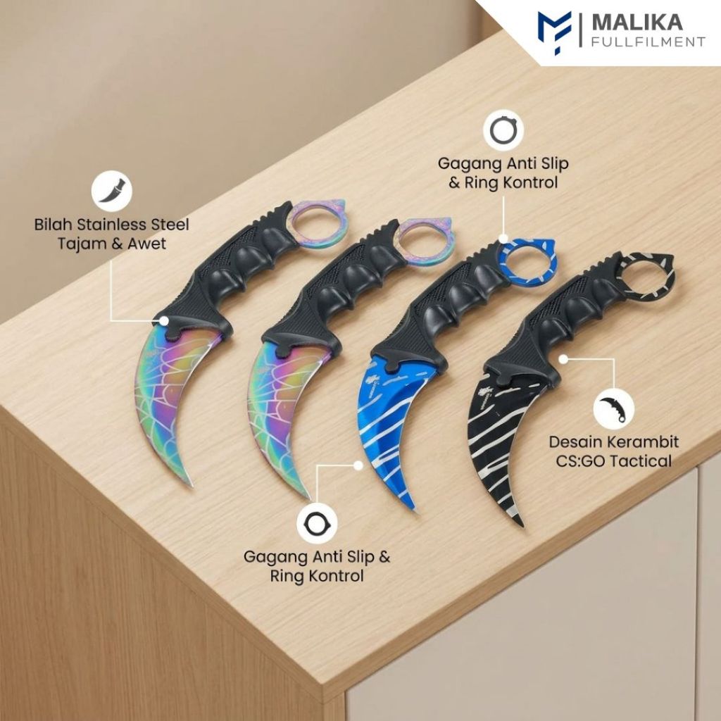 Pisau Kerambit Koleksi Pajangan Meja Properti Cosplay Game CSGO Model H10