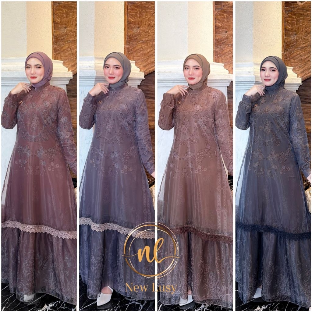 Valery new lusy + Shevira dres by new lusy gamis terbaru new lusy gamis mewah