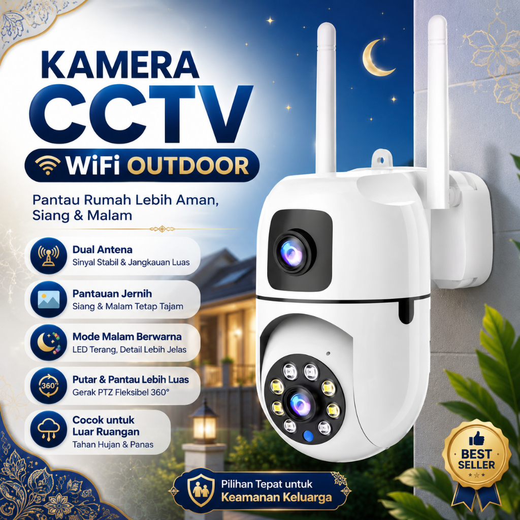 CCTV Cam720 Camera AI 360 Panoramic CCTV Outdoor CCTV  Full HD IP  Dual Kamera 1080P Waterproof IP67