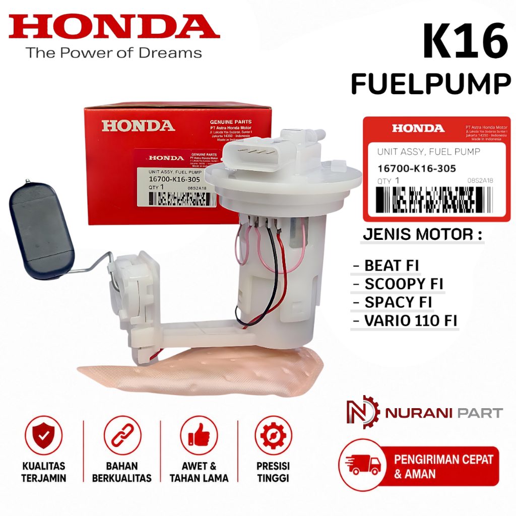 Fuelpump Beat Fi / Vario 110 Fi / Beat Esp / Scoopy Fi / Spacyy Fi / Fuelpump Assy K16