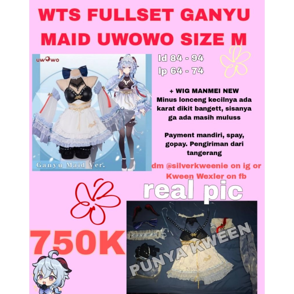 FULLSET GANYU MAID UWOWO + WIG NEW SIZE M