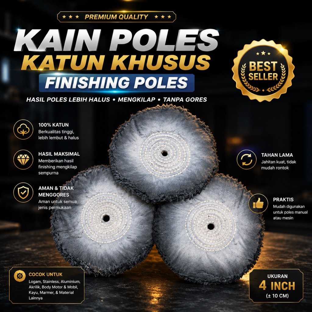 kain poles katun finishing (sangat halus)