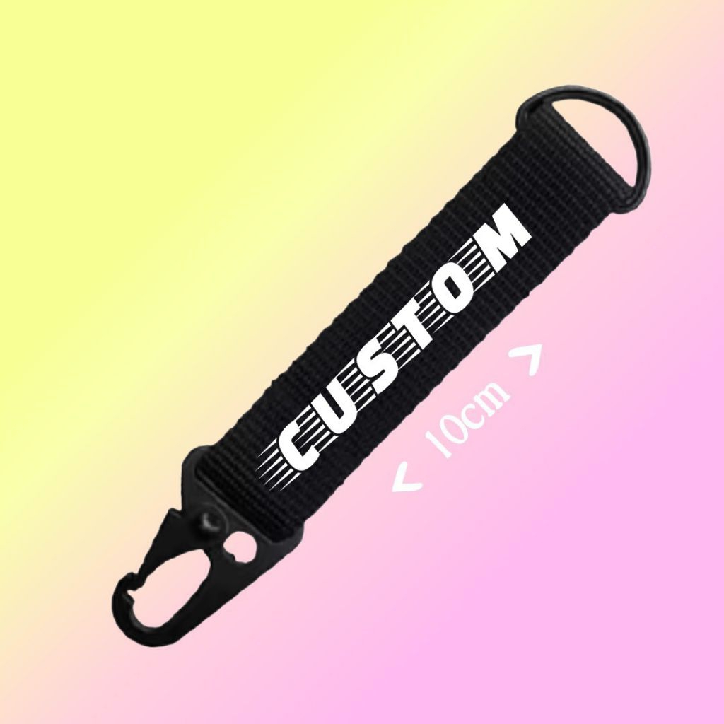 Gantungan Kunci Snaphook custom bordir. Multifungsi Keychain Webbing Nylon Snaphook
