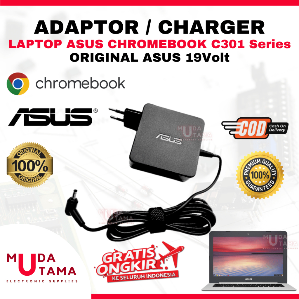 Adaptor Charger Laptop ASUS Chromebook C301 Series C301SA - Adaptor Laptop ASUS Chromebook C301 Seri