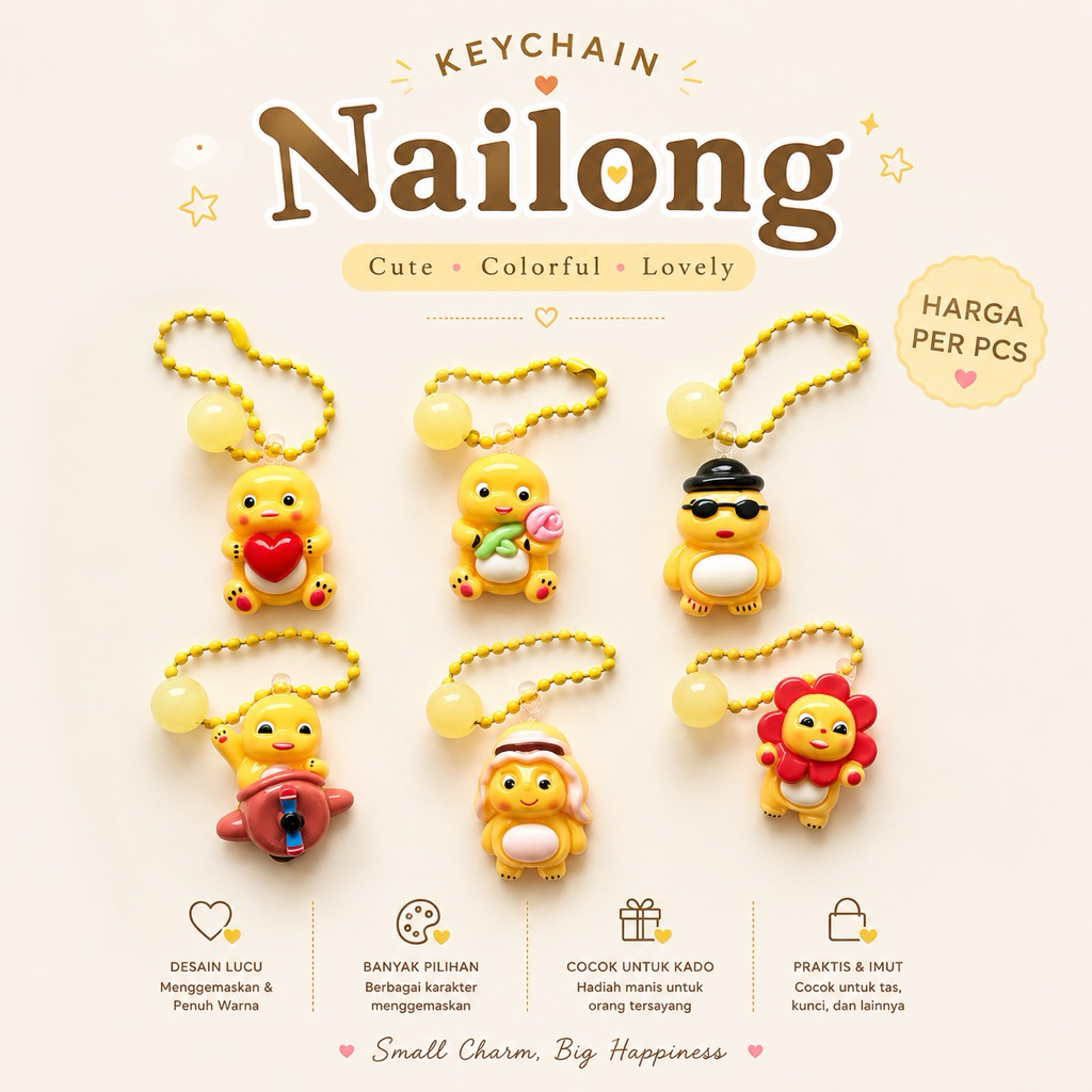 keychain nailong simple / Keychain premium nailong lucu / keychain nailong couple