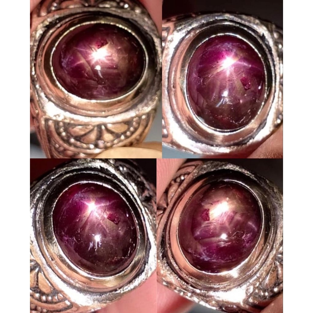 NATURAL CINCIN PERMATA RUBY STAR 12 MERAH DAGING LUSTER MAYUNG LABA-LABA AJIB ANTIK LANGKA