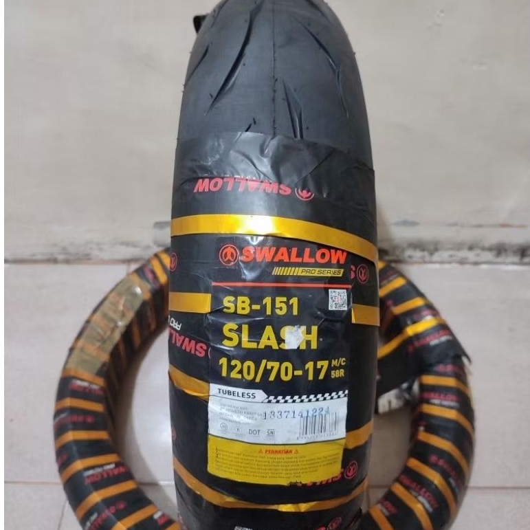 Ban Tubeless Slash Swallow Racing 120/70-17 + Free Pentil Tubeless