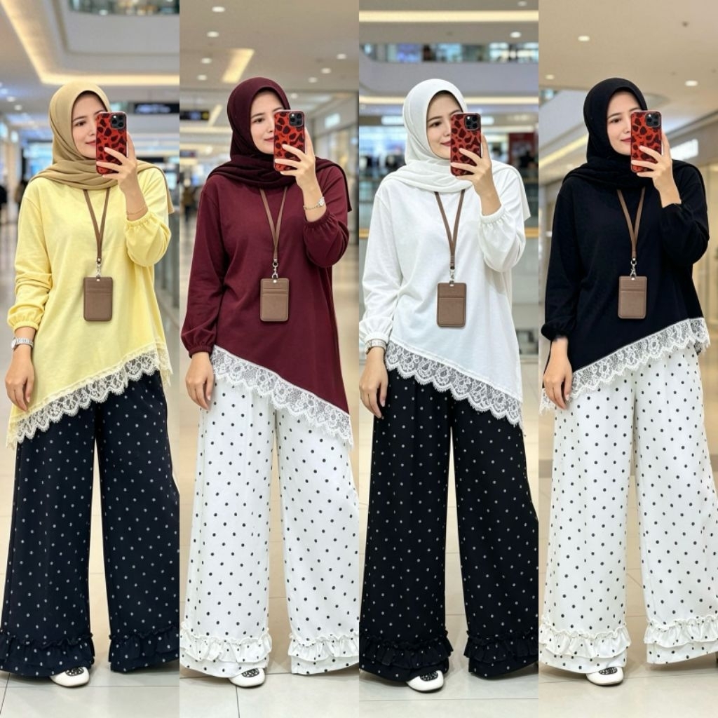 SET KULOT RENDA STELAN CELANA WANITA TERBARU KEKINIAN DAN MODIS BEST SELLER
