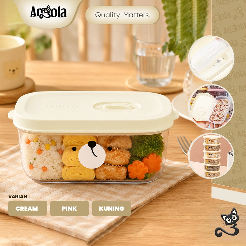 ANGOLA Tempat Penyimpanan Makanan Microwave C39 Kotak Makan Bento Bekal Anti Bocor/Tahan Panas/Bento Box Kartun Anak-anak