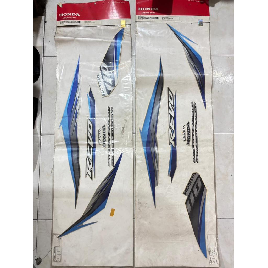 list striping sticker stiker body silver honda revo 110 absolute 2009 original ahm honda barang lang
