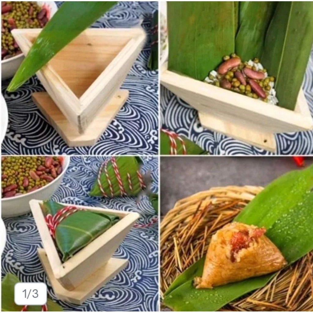 cetakan bacang segitiga bahan kayu