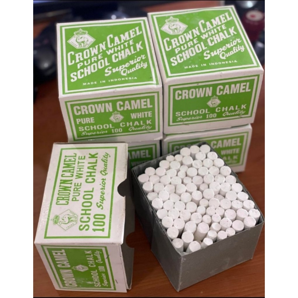 100pc KAPUR TULIS PUTIH CROWN. KAPUR PAPAN TULIS PUTIH CROWN. KAPUR TULIS PUTIH CAMEL. KAPUR PAPAN T