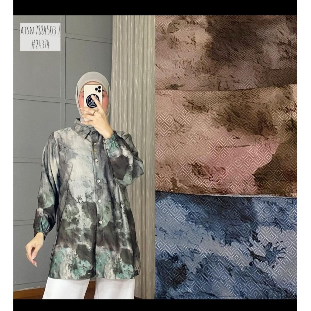 Atasan dazzle print doby ori Qla