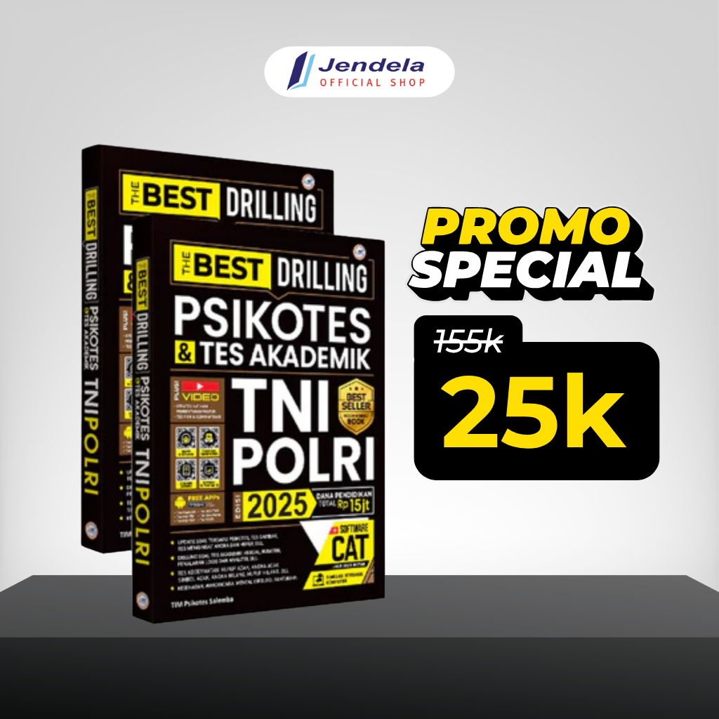 Buku TNI Polri 2026 & 2025 The Best Drilling Psikotes & Tes Akademik TNI POLRI  Akmil Akpol Bintara 