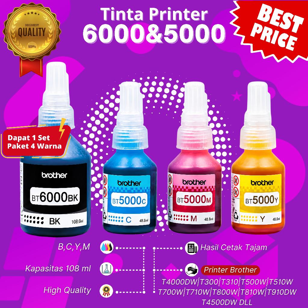 TINTA BROTHER BT5000 & BT6000BK 1 SET DCP-T300, DCP-T500W, DCP-T700W, MFC-T800W, DCP-T310, DCP-T510W