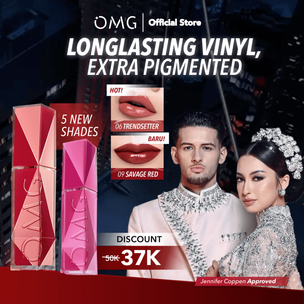 [NEW SHADE] OMG OH MY GLAM Colorlast Lip Vinyl 2.5 g - Transferproof Gloss - Longlasting Stain- Inte