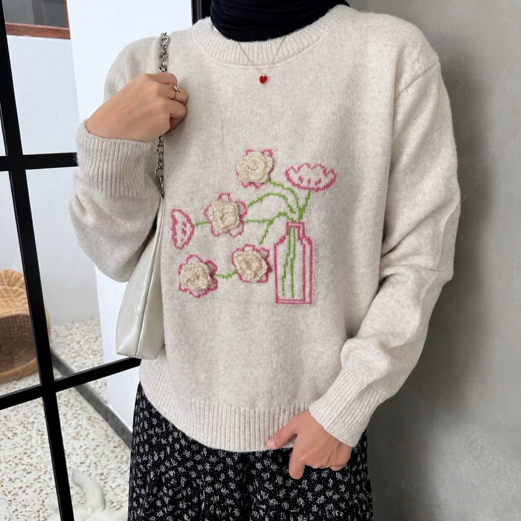 Seyha - Loonny Cardigan Flowers | Cardigan Lengan Panjang Wanita Motif Bunga Cantik