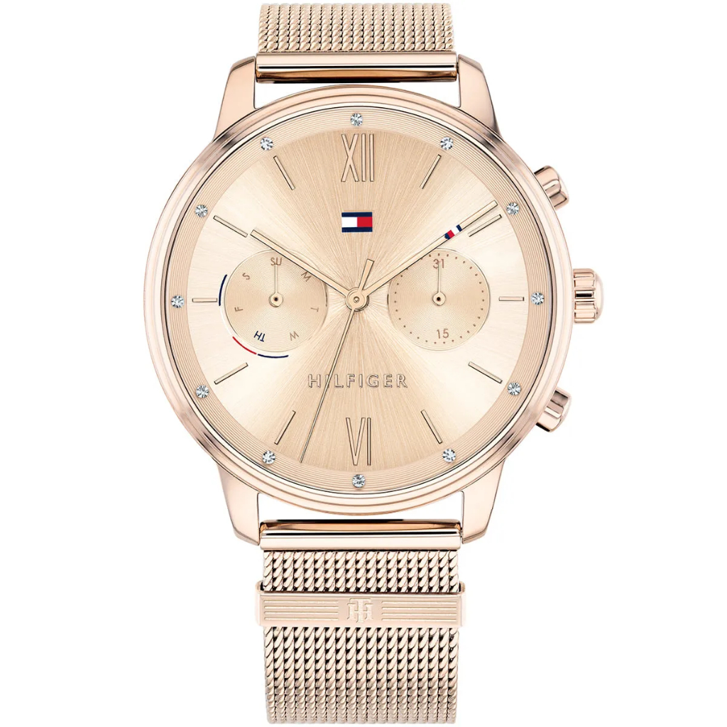 Tommy Hilfiger Blake Carnation Gold Mesh Multi-function Women's Watch 1782303