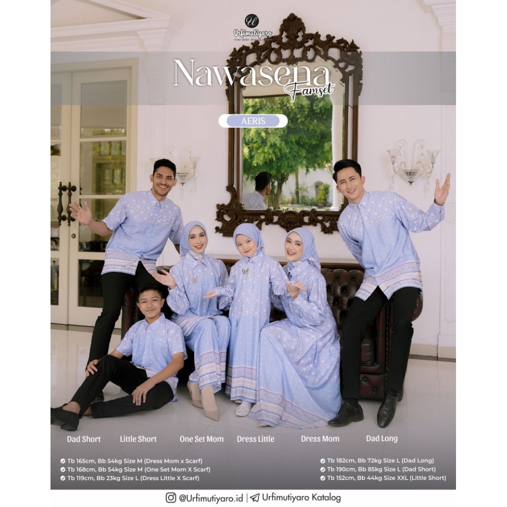 Urfimutiyaro - Nawasena Family Baju Couple Keluarga Sarimbit Lebaran Couple Gamis Kemeja