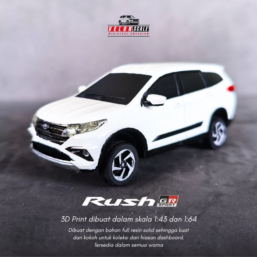 Diecast Miniatur 3D Print Toyota Rush GR Sport 2021 Skala 1:43 Custom Warna&Platnomor