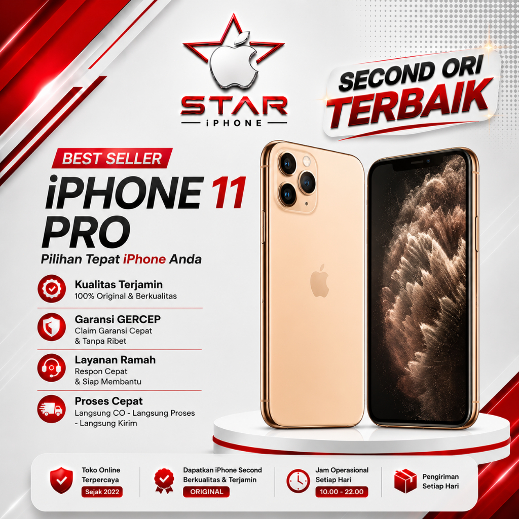 iPhone 11 PRO 64GB 256GB Second Bekas Inter ORIGINAL Fullset /Mulus Like New/ Bergaransi /Best Selle