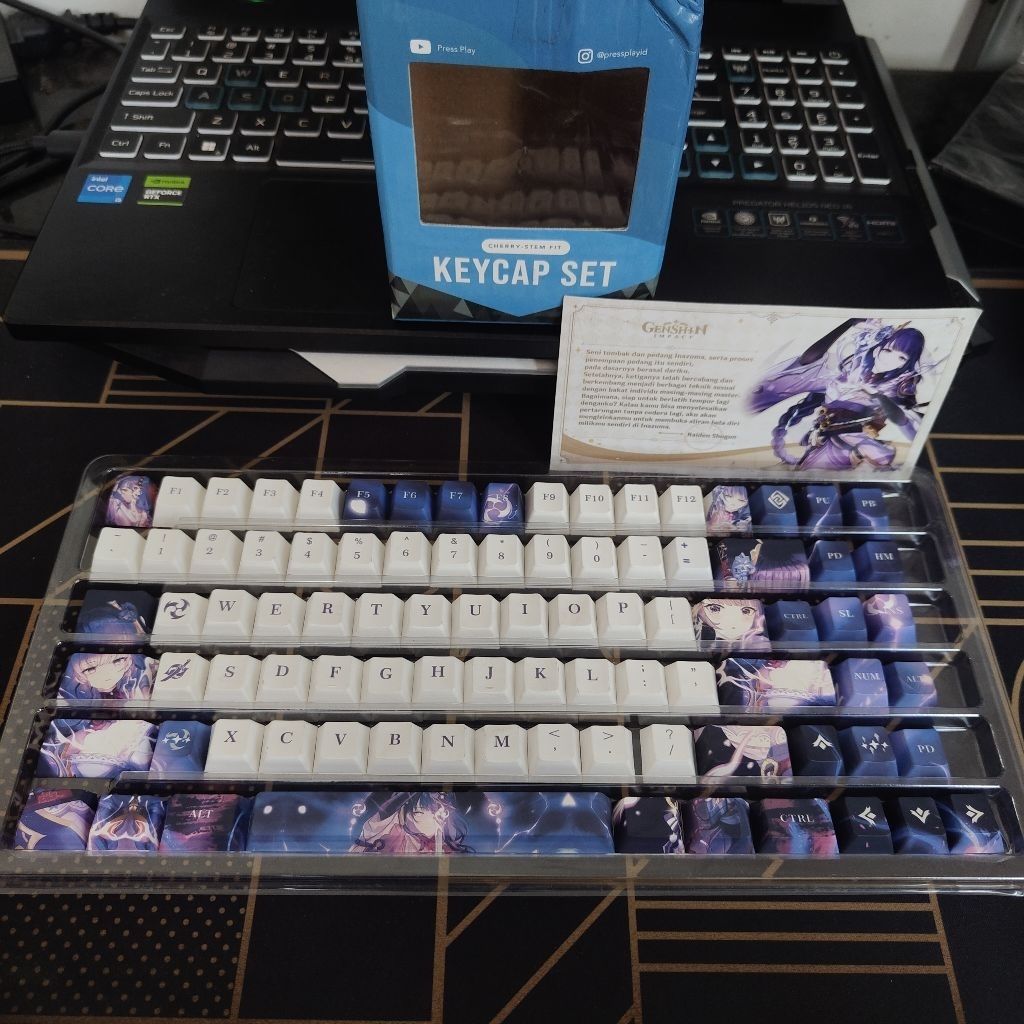 Genshin Impact RAIDEN SHOGUN PBT Dye Sub Keycaps Mechanical Keyboard