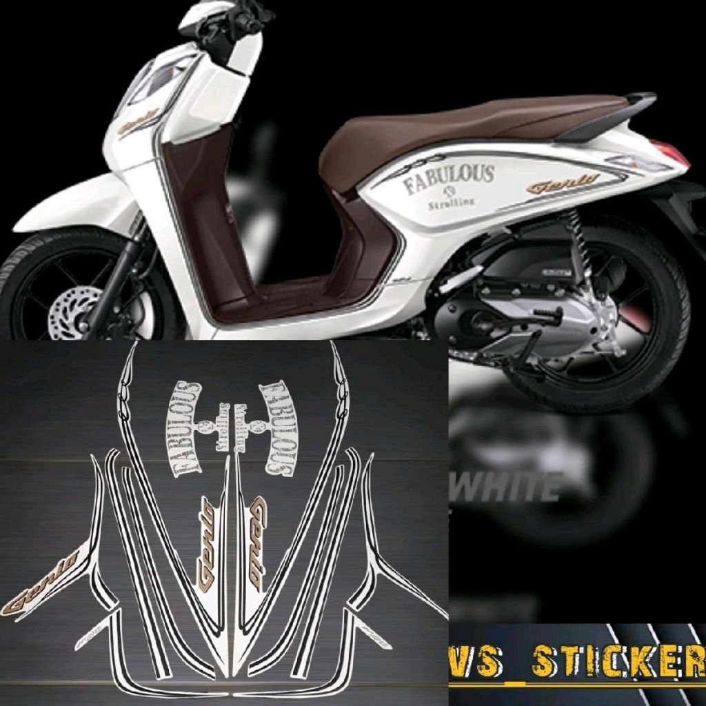 STRIPING STICKER LIST STANDART MOTOR GENIO FABULOUS 2020 PUTIH