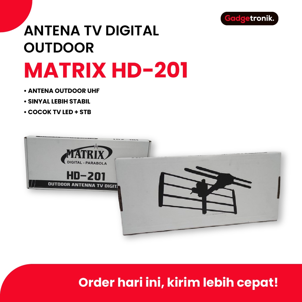 MATRIX HD-201 ANTENA TV DIGITAL OUTDOOR UHF DVB-T2 / ANTENNA MATRIX HD201 HD 201 TELEVISI PENGUAT SI