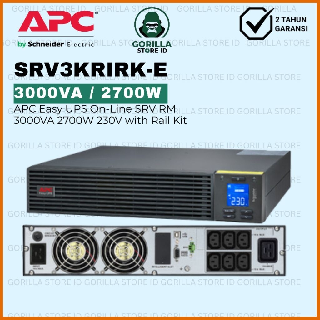 UPS APC SRV3KRIRK-E SRV3KRIRK EASY UPS ONLINE 3000VA 2700WATT