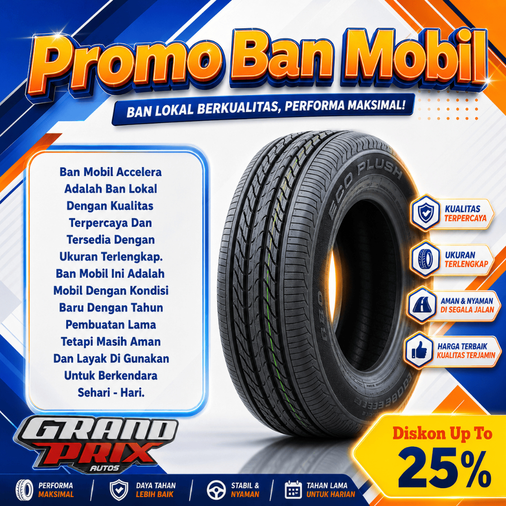 ban mobil murah accelera eco plush ukuran 165 60 r13 tubeles 2024 (NOS)