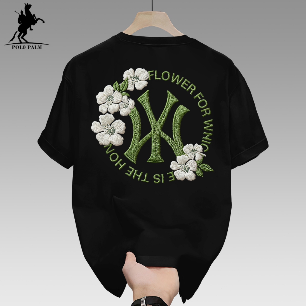 POLO PALM Kaos Hitam Pria | Kemeja Longgar Wanita | Kaos Longgar Wanita